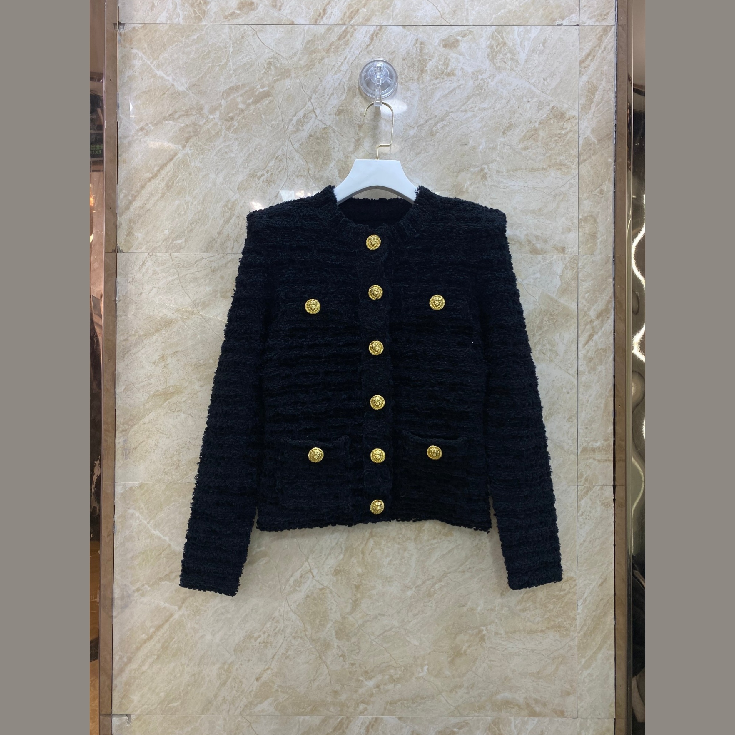 balmain soft tweed cropped jacket